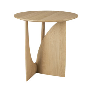 Oak geometric side table natural 50cm