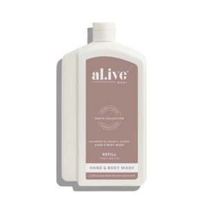 Al.ive hand + body wash refill raspberry blossom & juniper one litre