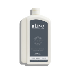 Al.ive hand + body wash refill coconut & wild orange one litre