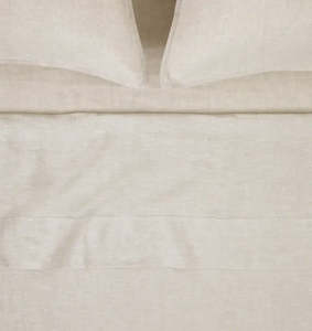 Bedroom: Stonewashed linen flat sheet natural