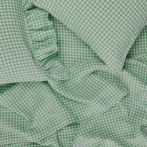 Bedroom: SOW fresco gingham mint linen flat sheet