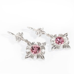 Art Nouveau Inspired Pink Tourmaline Drops