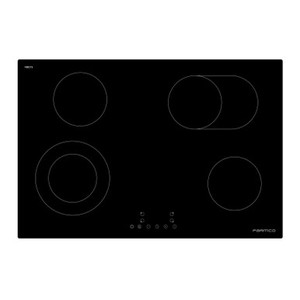 Parmco 77cm Black 4 Zone Touch Ceramic Cooktop