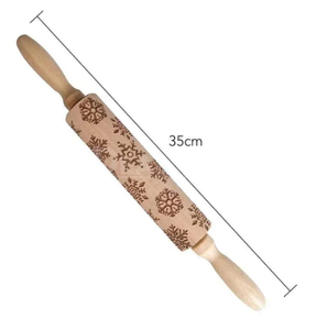 Products: Embossed Rolling Pin - Large Snowflakes