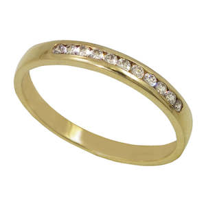 Diamond Ring: 9ct Gold Diamond Channel set Band