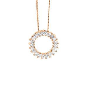 Ellani Rose CZ Open Circle Necklace