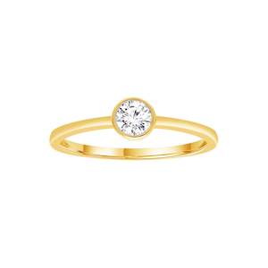 Diamond Rings: Bezel Set Lab-Grown Diamond Solitaire