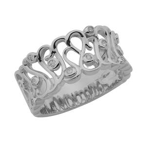 Diamond Rings: White Gold Diamond Squiggle Ring