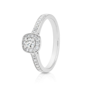 Diamond Rings: Passion8 Cushion Shaped Diamond Halo Ring