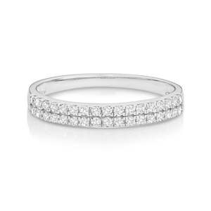 Diamond Rings: 9ct White Gold Diamond Double Row Band