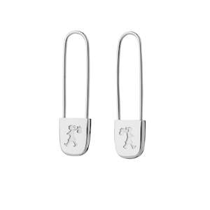 Karen Walker Jewellery: Karen Walker Runaway Girl Safety Pin Earrings