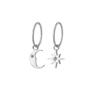 Karen Walker Jewellery: Karen Walker Crescent Moon & Star Sleeper Earrings