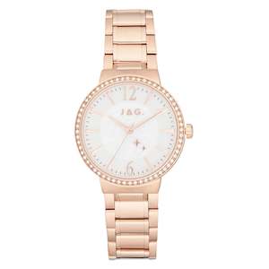 Ladies Watches: JAG 'Skye' Ladies Rose Gold Stone Set Watch