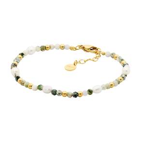Bracelets Bangles: Ellani Tree Agate & Pearl Bracelet