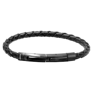 Bracelets Bangles: Rochet Men's Black Leather Bracelet