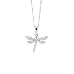 Pendants Necklaces: Ellani Silver Dragonfly Pendant