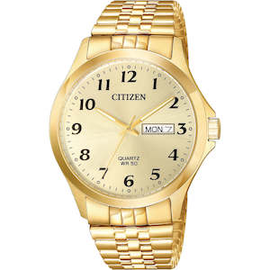 Citizen Quartz: Citizen Gents Gold Expansion Band Watch