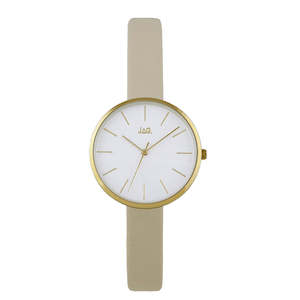 Jag Watches: JAG Julia Watch Gold Case with Beige Leather Strap