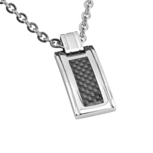 Mens Jewellery: Rochet Steel and Carbon Fibre Necklace