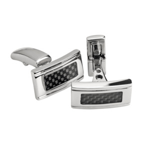 Mens Jewellery: Rochet Mercury Carbon Fiber and Steel Cufflinks