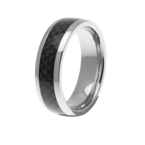 Mens Jewellery: Rochet Men's Ring 'Hybrid' Steel & Carbon Fibre
