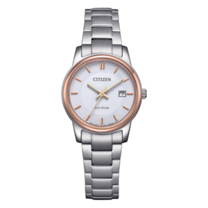 Ladies Steel & Rose Gold Eco-Drive Watch
