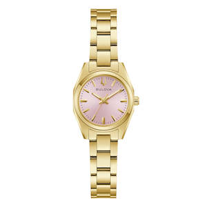 Bulova Ladies Gold Pale Pink Dial Watch