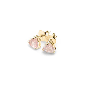 SGC Rose Quartz Gold Talon Stud Earrings