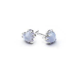 SGC Love Claw Blue Lace Agate Earrings