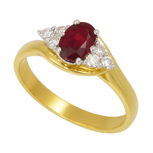 9ct Gold Ruby & Diamond Ring