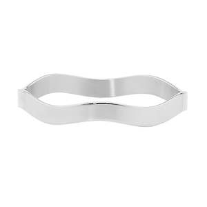 Bracelets Bangles: Ellani Steel Wavey Bangle