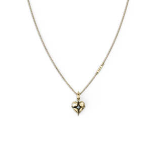 Stolen Girlfriends Club: Stolen Girlfriend's Club Gold Celestial Heart Necklace with Blue Topaz