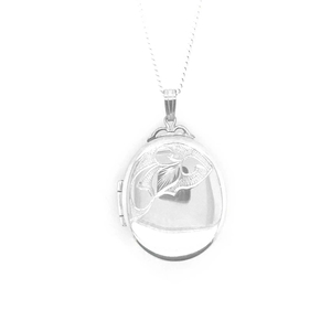 Products: Silver Oval Engraved Locket - Grieve Diamond Jeweller