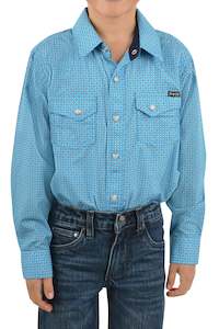 Shirts: Pure Western Roy Print Western Long Sleeve Shirt - Boys