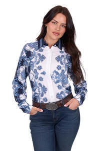 Wrangler Women's Linda Print Long Sleeve Shirt