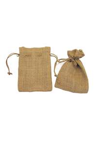 Finishing Touches: Jute Pouch w/ Drawstring pk10 (unit 1 + 5)