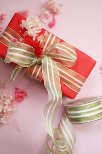 Finishing Touches: Regal Stripe Wire Edge Organza (unit 1)