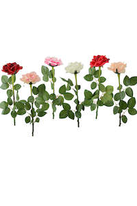 Artificial Flowers Foliage: Silk Open Rose - Box 36 + 108