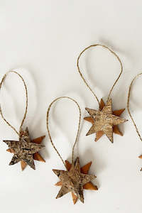 Christmas: Hanging Birch Star 10pk (unit 4 + 12)