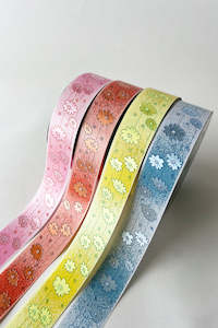 Easter: Daisy Printed Poly Ribbon 50 YARDS (unit 1)