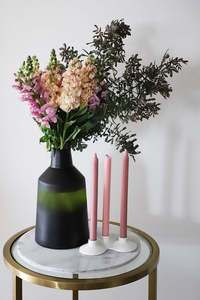 Planters: Green Glass Frosted Vase (units 6)