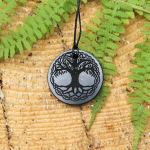 Shungite Healing And Protection Shungite Nz: SECONDS - Celtic Shungite pendant Tree of life - Strength & Resilience