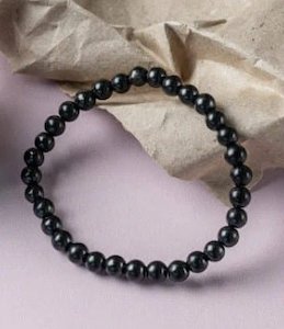 Shungite Healing And Protection Shungite Nz: Shungite bracelet with 6mm beads on Elastic band