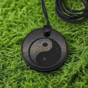 Shungite Healing And Protection Shungite Nz: Shungite Stone Pendant - Ying/Yang Symbol - Life in Balance