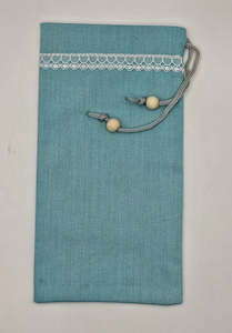 Light Blue EMF Shielding Drawstring Bag for Mobile Phones and Cards 20X10cm