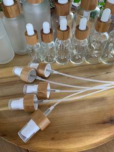 Essential Oil Accessories: Bamboo & White Mist Closures 5 Pack - 24mm Neck LIDS ONLY
