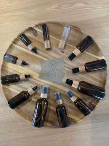 Essential Oil Accessories: Bamboo & Black Pump Closures - 5 Pack LIDS ONLY
