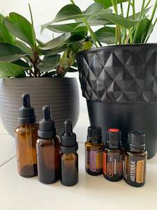 Essential Oil Accessories: Amber Bottle with Black Dropper - 3 Packs