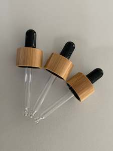 Essential Oil Accessories: Bamboo Droppers Lids 5 Pack - Black LIDS ONLY