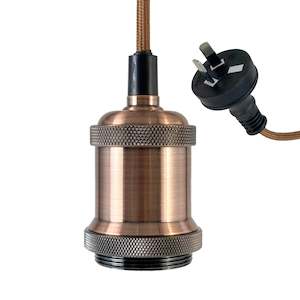 Grow Lights: Plug-In Pendant Cord E27 60W - Copper